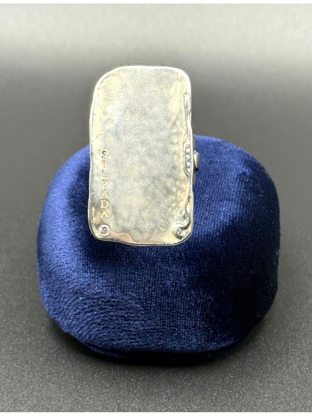 Silpada Sterling Silver Hammered Rectangular Statement Ring, size 7